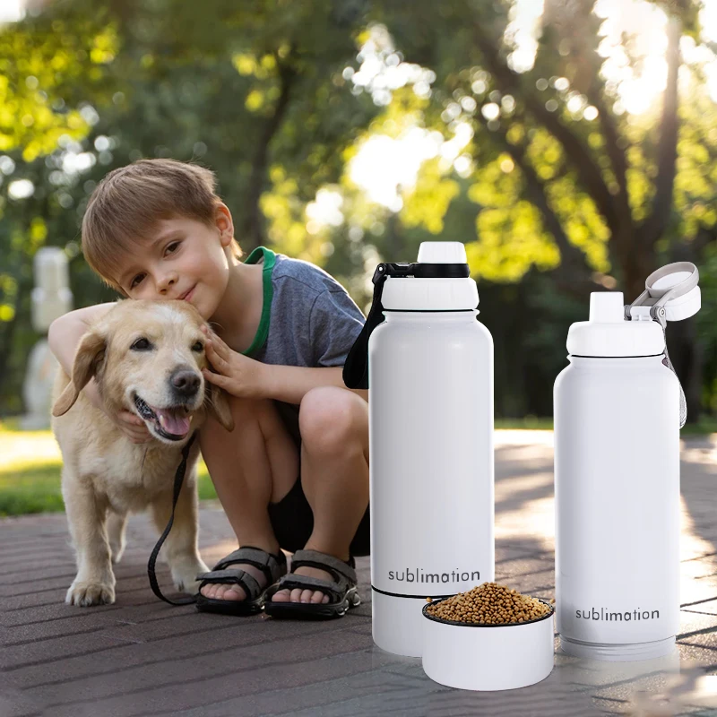 32 Oz Stainless Steel Double Wall Insulated Water Bottle For Dogs & Dog