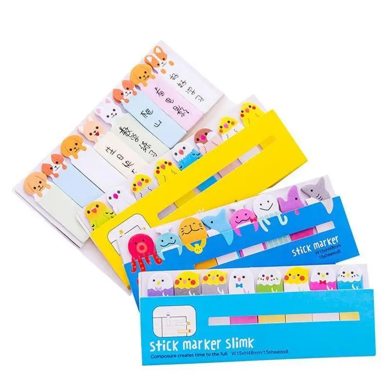 Kawaii Animal Memo Pad, Bookmarks Creative Cute Sticky Notes