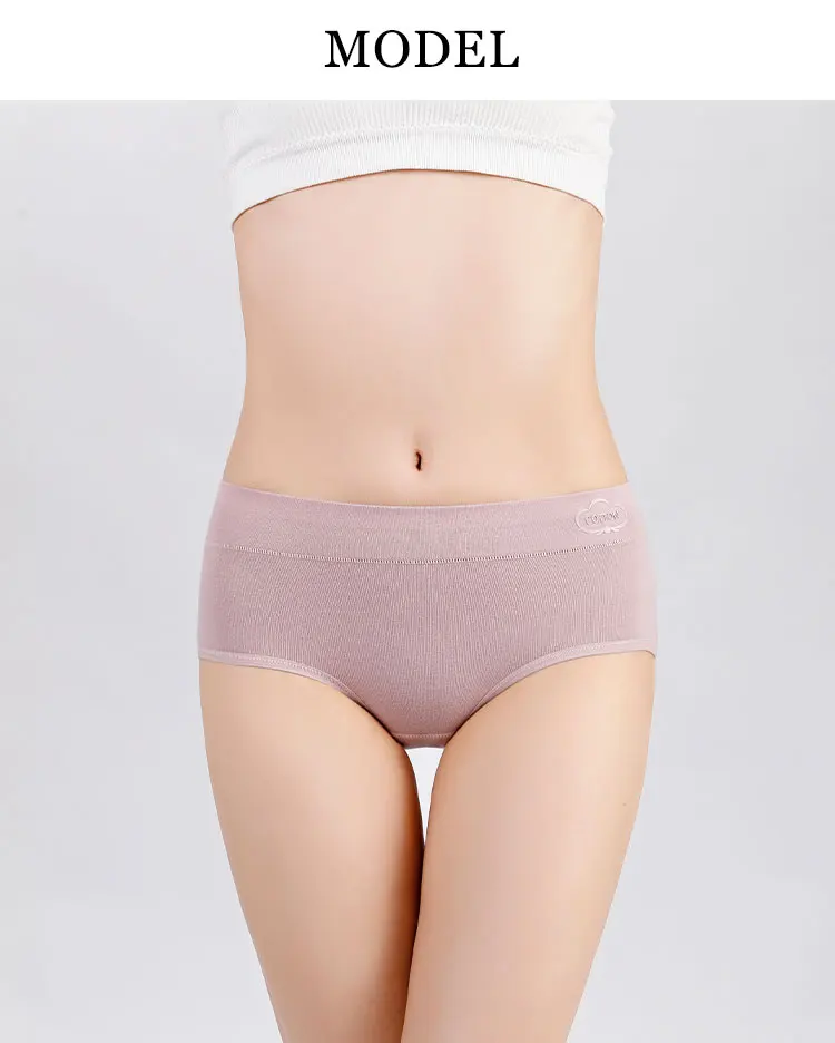 Women Breathable Elasticity Midwaist Underwear Pure Cotton Large Size