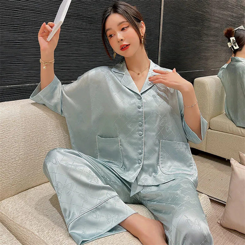 Korean Fashion Ladies Louis Vuitton Silk Pajama Set, Women's Fashion,  Dresses & Sets, Traditional & Ethnic wear on Carousell