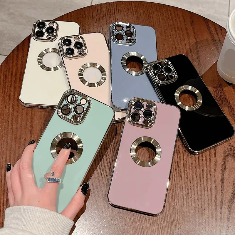 Universal Logo Hole CD Grain Camera Lens Protective Film 6D Electroplated Soft TPU Phone Cover Case for Samsung Galaxy A22 4G