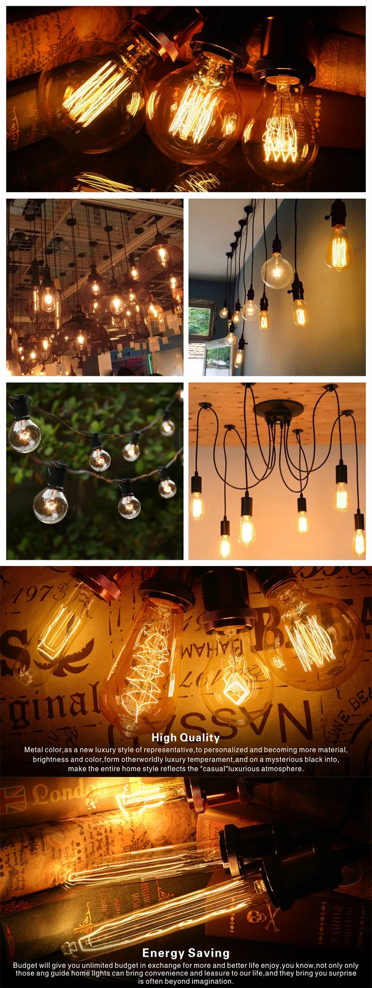 St64 Guide Light Nordic Led Bulb Pendant Lights Guide Vintage Simple Hanging Lamp St64 ...