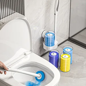 Modern Disposable Toilet Brush Rack Suction Cup Wall-Mounted Household Cleaning Set No Dead Corner Plastic Artifact Bathroom