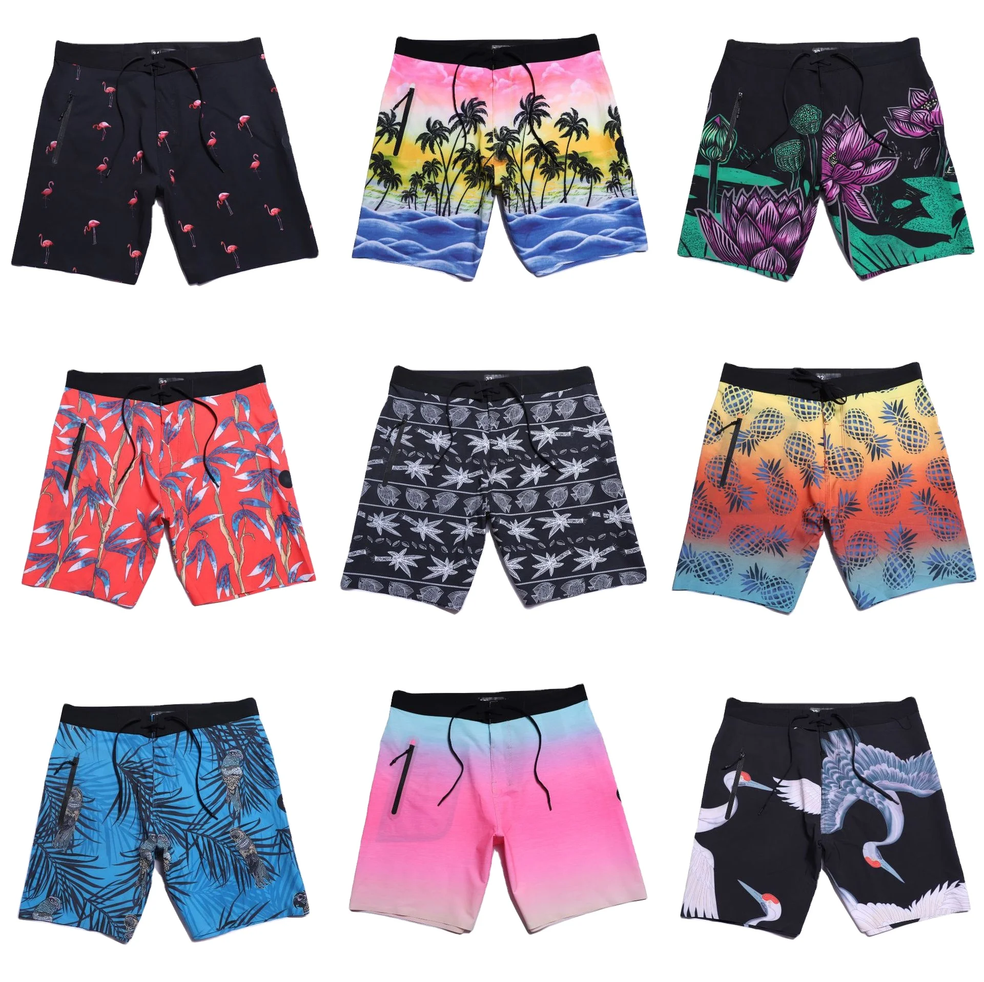 patterned shorts mens Wholesale Flower board shorts Custom Surfing waterproof shorts994_voghion.com