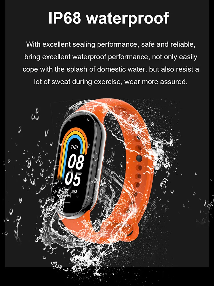 Hot Selling M8 tracker Blood Pressure Smart Bracelet Reloj ODM/OEM IP67 Waterproof Multiple Sport Smart Watch Band