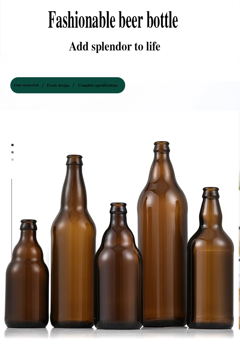 Empty 330ml 500ml 640ml 1000ml Amber Clear Blue Glass Beer Bottle - Buy ...