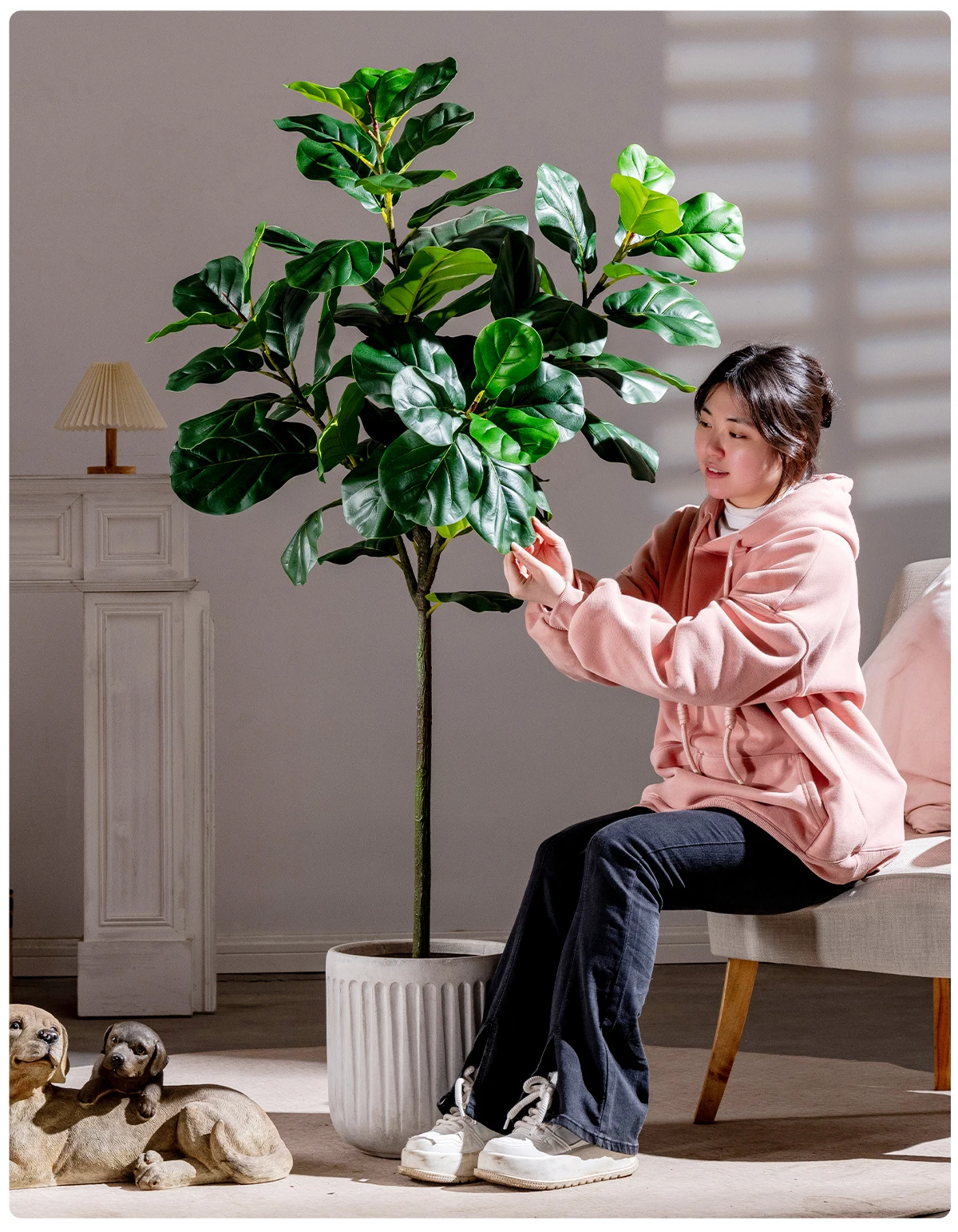 Indoor/Outdoor Decorative Plastic Ficus Pandurata Tree Similar Glass Pine Ficus Religiosa Panel for Landscape Wedding House details