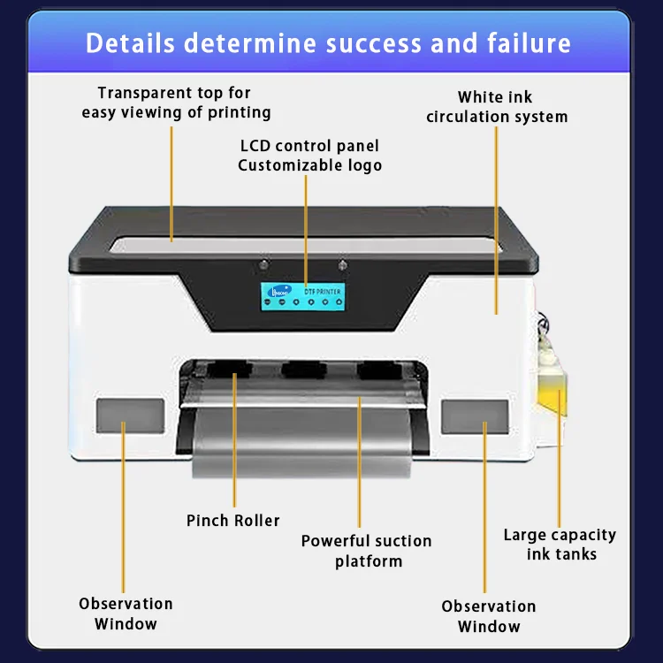 High Quality New 13Inches Heat Transfer Inkjet Printing A3 DTF Printer XP600 Automatic Tshirts Hats Shoes Jeans Socks Printing supplier