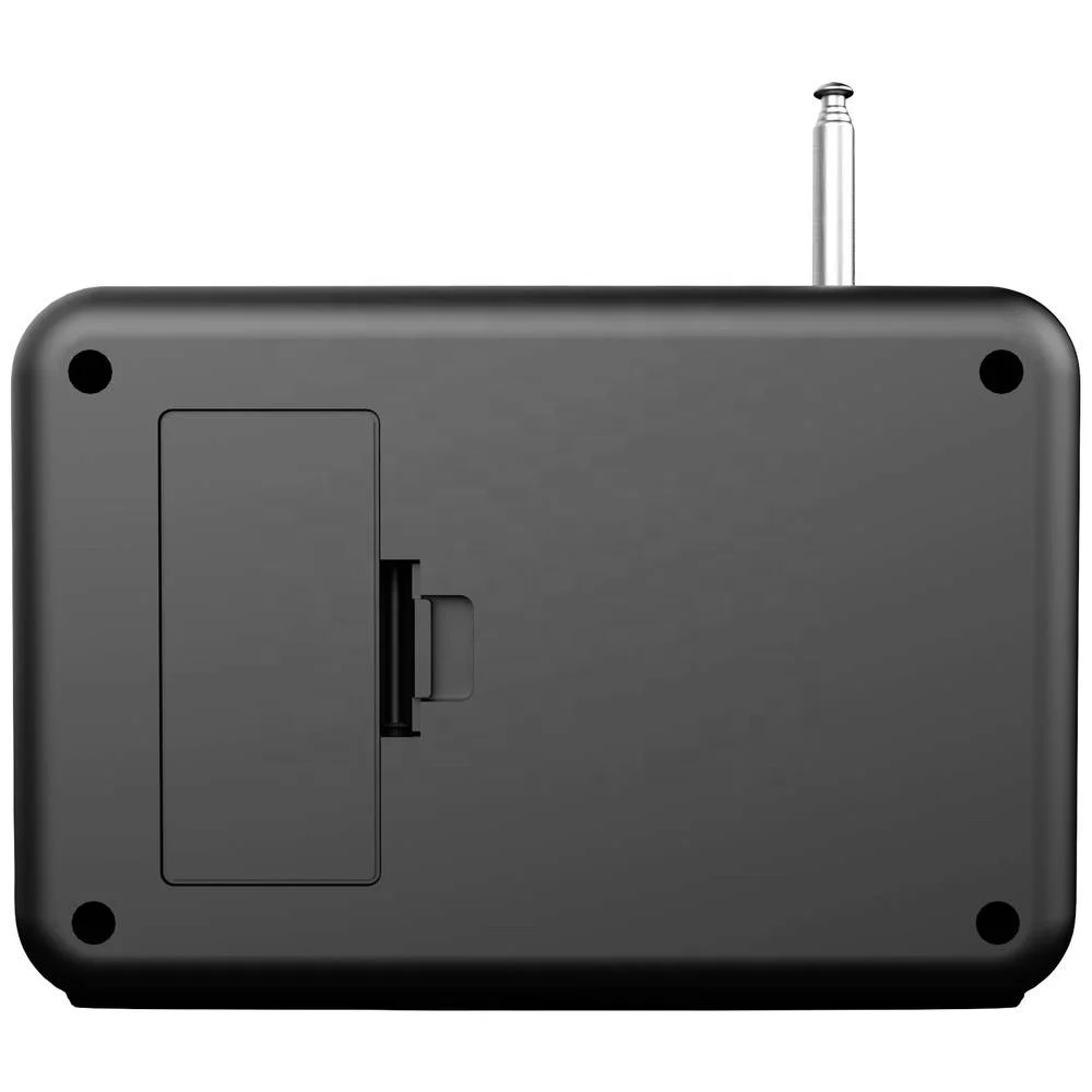 Portable Bedroom Desktop Retro Metal FM Antenna Radio Digital Snooze Alarm Clock