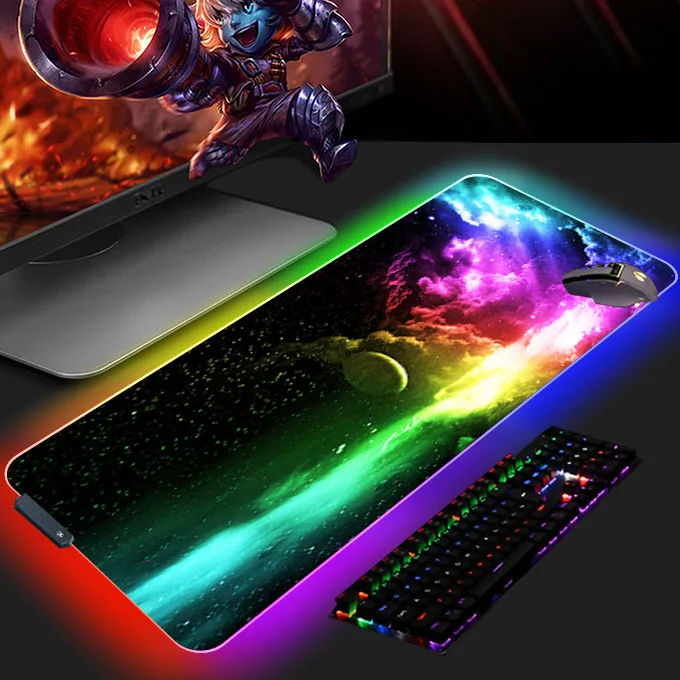  JIANG100 RGB Gaming Mouse Pad, Large LED Light Up PC