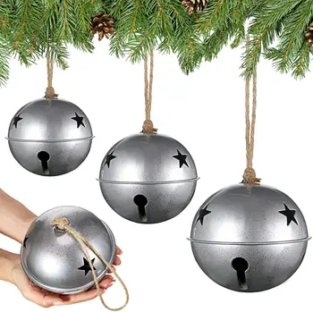 Wall doorbell Metal crafts Christmas hanging decorations Baking paint Silver metal decorative bells with twine