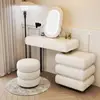 Cassettiera a tre cassetti in legno massello rivestita in tessuto - design bianco - 100 cm - tavolo
