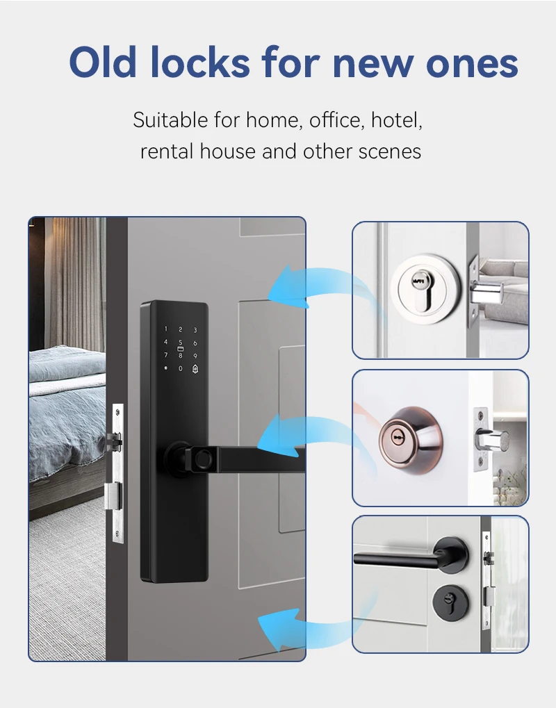 Kasman SOURCE PRICE Wood Door Smartlock Residential Electronic Zigbee ...