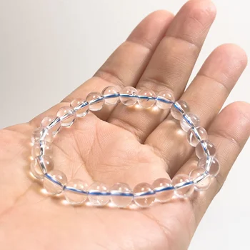 Natural Wholesale 6mm 8mm 10mm Clear Quartz Stones Bracelets Pray For Hope