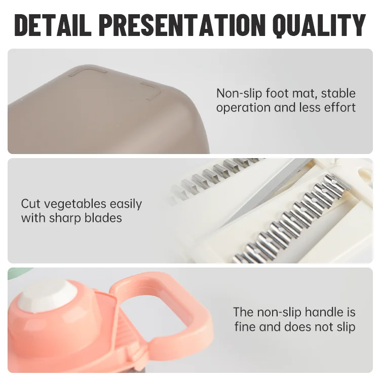 New Multi-functional Kitchen Gadgets Tool Salad Prep Tool Food Grater Handheld Adjustable Mandoline Slicer Vegetable Chopper