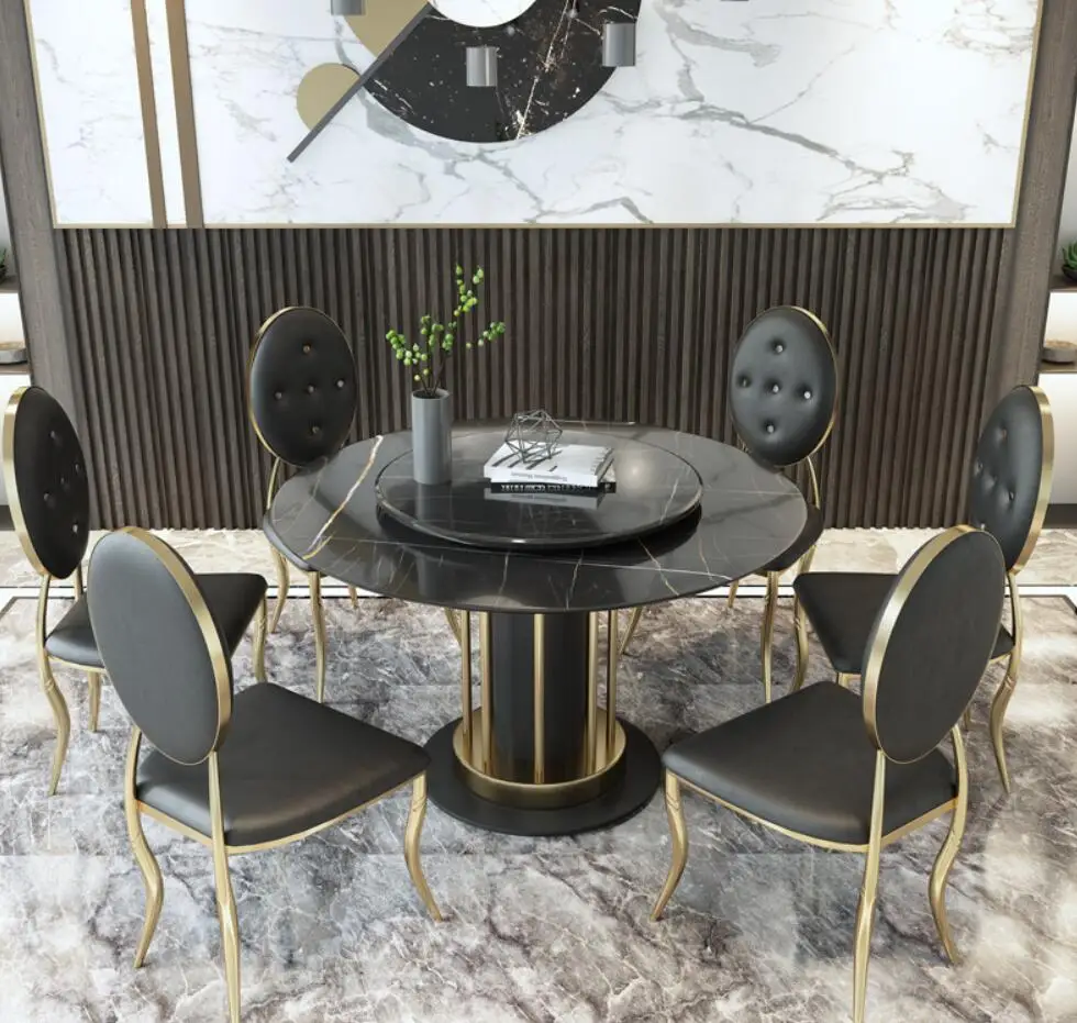 Marble White Dining Table Set Modern Luxury