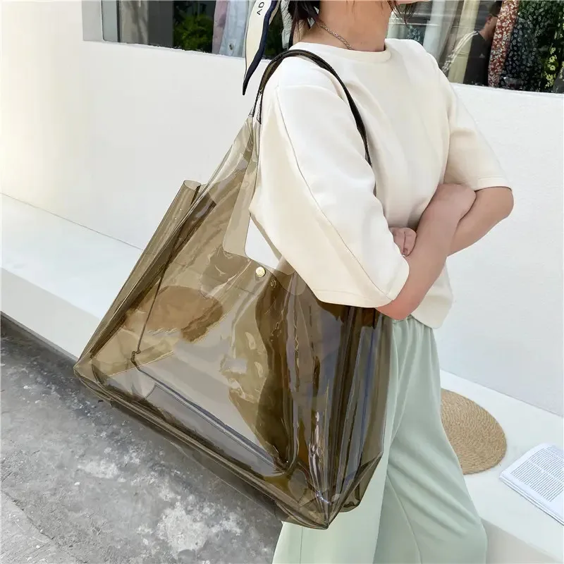 Buy Wholesale China Custom Fashion Handbag Transparent Clear Neon Pvc Tote  Bag & Pvc Handbag,clear Bag ,pvc Bag at USD 3