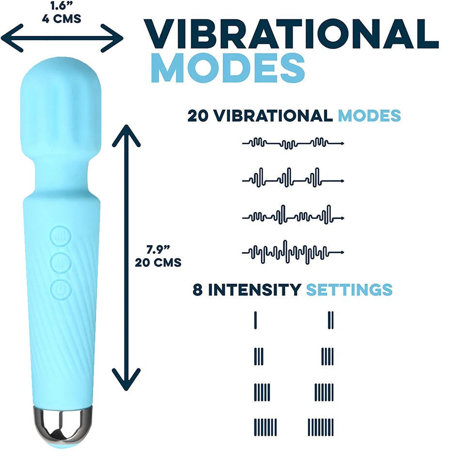 Rechargeable Vibrator Wand 20 Patterns And 8 Speeds G Spot Vibrators Clit Vibrator Sex Toys 9039