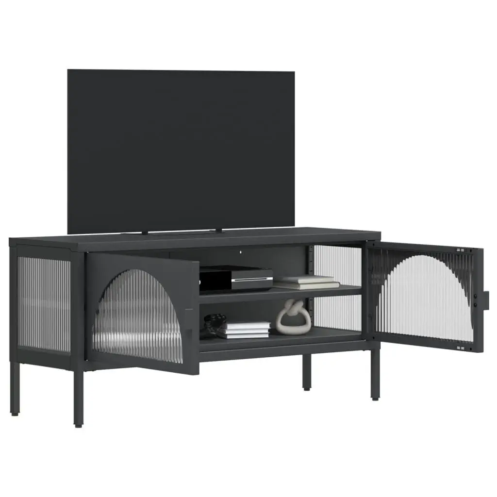Entertainment Center With Open Storage Shelves,Tv Media Console Table With Soundbar Shelf For