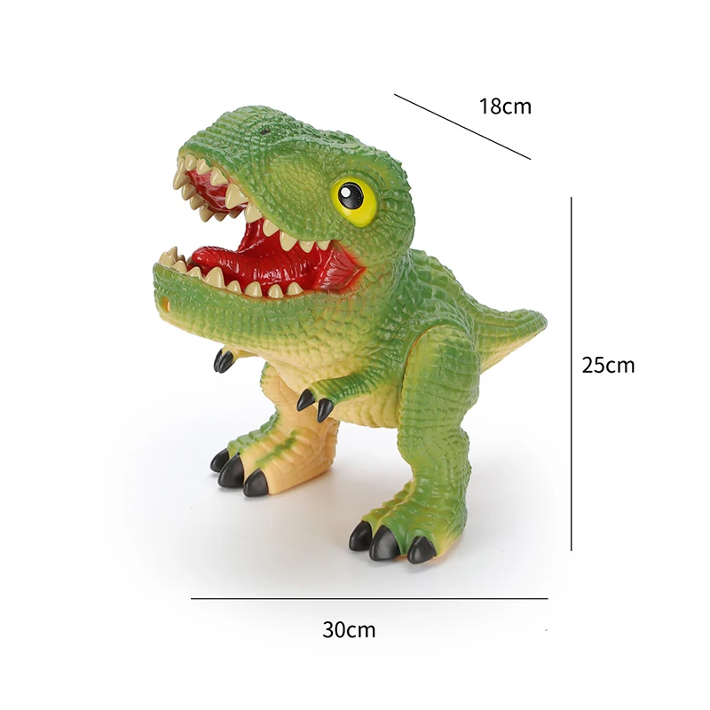 Custom Role Play Game Battery Operate Pretend Play Big Cute Rubber Human Stretchy Hand Dinosaur Puppet With Sound for Children