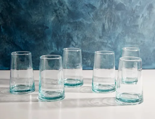 Set of 6 Handmade Moroccan Cone Glassware