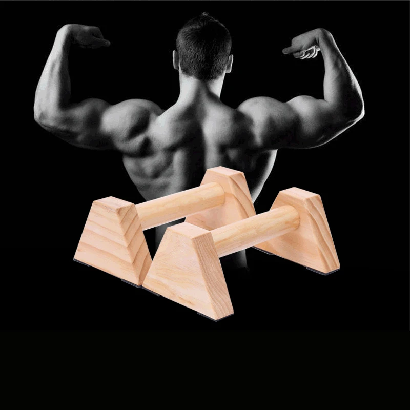 LADYGLOW Home Workout Mini Wood Handle Pushup Bars Strength Push up Bar Stand Wooden Parallettes