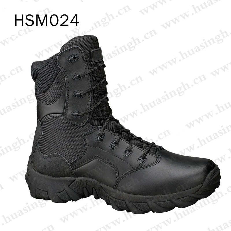 Rwh, Factory Custom Strong Style Tactical Boots Black Good Quality EVA+rubber No Marking Combat Boots HSM024