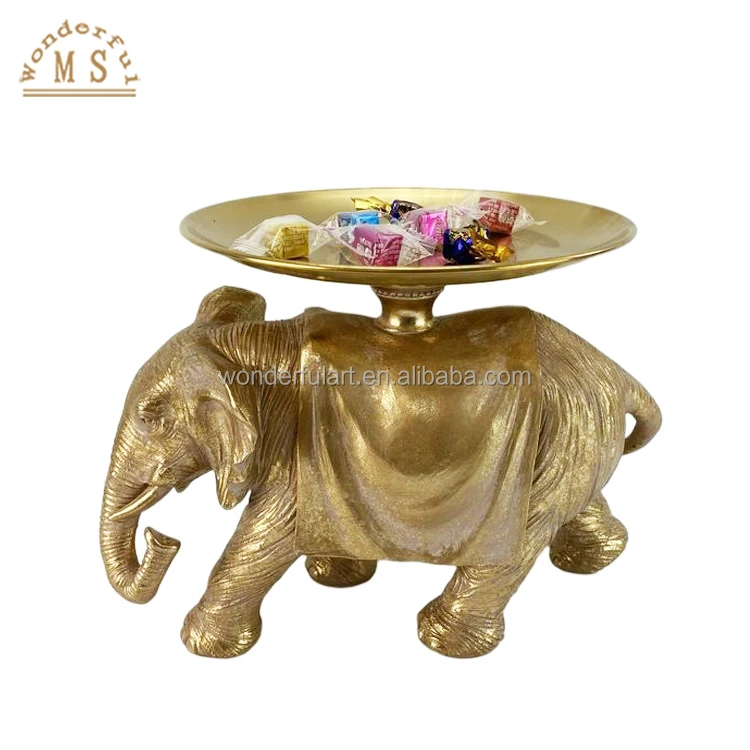 Oem Resin Animal Elephant dish Shape Holders Buddha tray candy plate Kitchenware poly stone plate Tableware Kitchenware