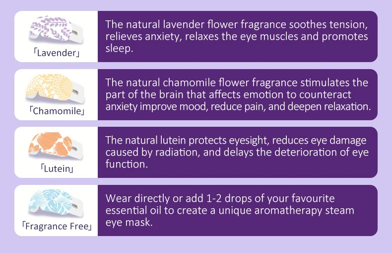 Disposable Cotton Self-Heating Steam Eye Mask with Light Blocking for Sleeping Travel Size