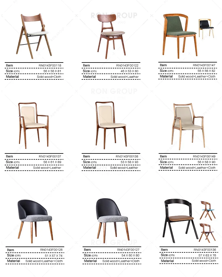 Hot Sale Modern Simple Style Restaurant Furniture Ash Solid Wood Frame Restaurant Chairs Wooden Chair Dining Chairs