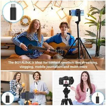 BOYALINK Wireless Lavalier Microphones  3 in 1  Wireless Lapel Mic for Live Streaming, Video Conference, Recording detail image