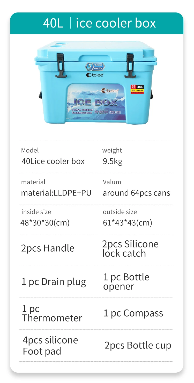 Chest Cooler Box Tolee Design Outdoor 40lcold Ice Food Cartoon