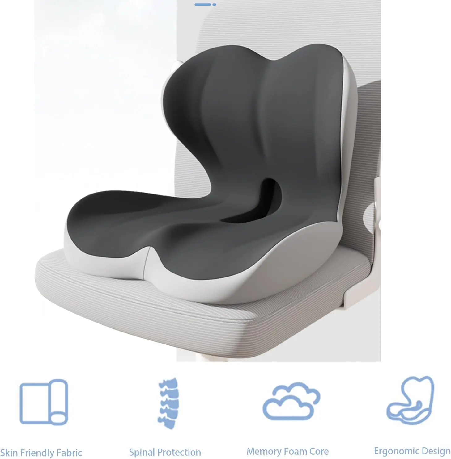 High Quality Office Chair Car Drivers Backrest Waist Memory Foam Lumbar Spine Back Waist Support Cushion Pillow for Back Relax