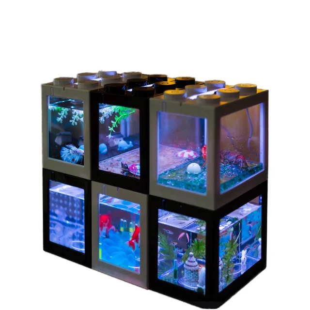 Modern Eco-Friendly Micro Landscape Seaweed Ball Betta Fish Tank Accessories Creative Remote Control Aquarium for Living 220v