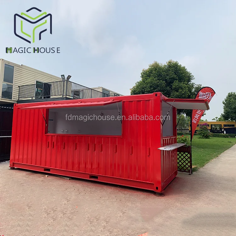 Shipping 20ft Knock Down Expandable Container Snack Locking bar House