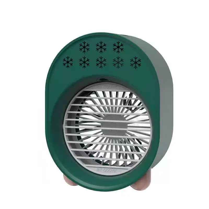 Nuevo ventilador USB portátil para escritorio y oficina, mini aire acondicionado, humidificador y con luz nocturna ambiental de colores._voghion.com