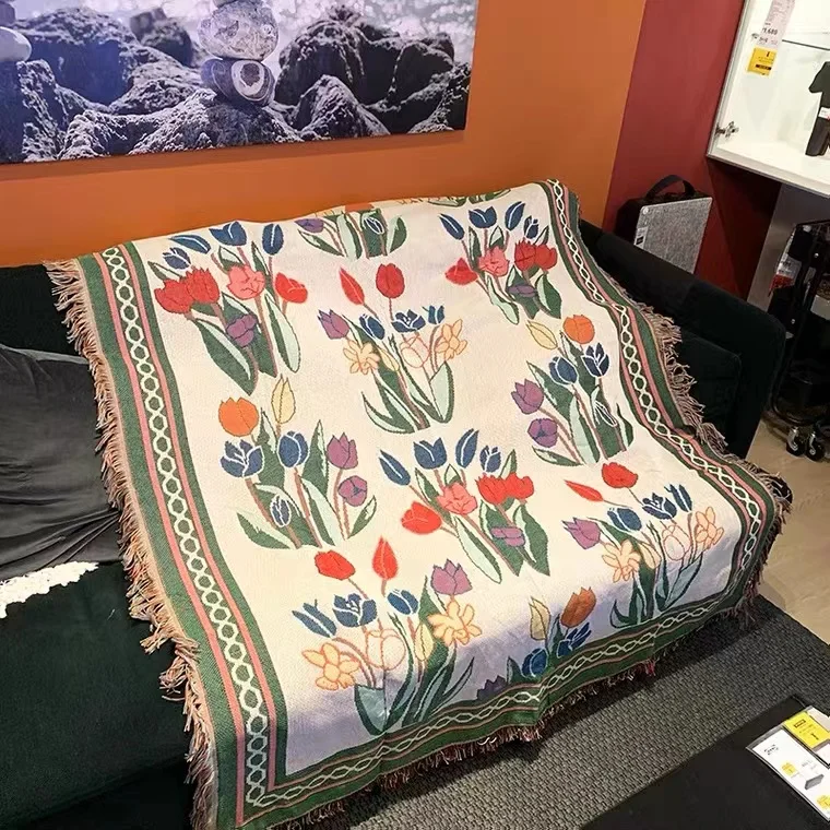 56 ''x 60'' знаковое Тканое одеяло для стульев, четырехстороннее Тканое одеяло с логотипом, индивидуальное одеяло с необработанными краями на всем хлопке