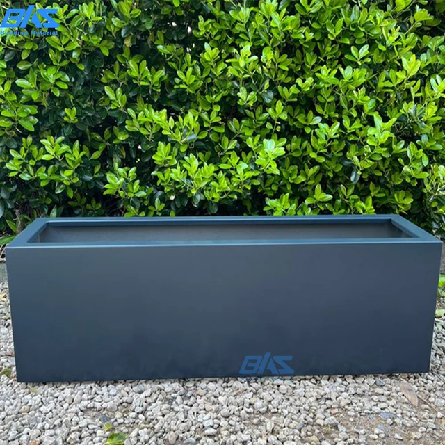Wholesale Outdoor Aluminum Garden Planters Custom Size Metal White Flower Boxes for Landscape Projects