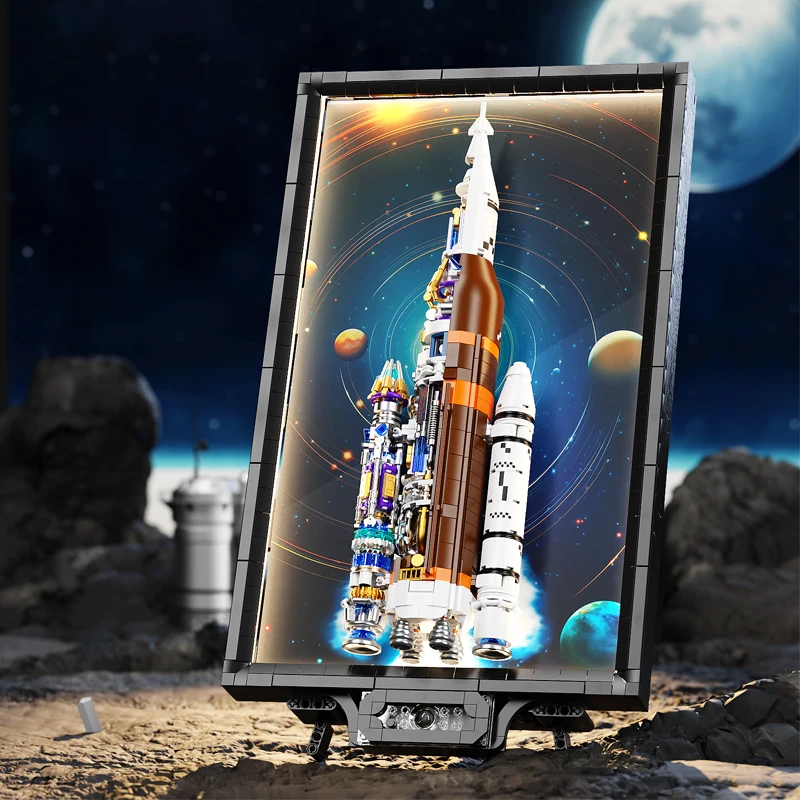23021 Space Odyssey Rocket Series Home Decoration Painting ABS Plastic Toys Building Block CHINAROCKET With LED Light DIY Bricks