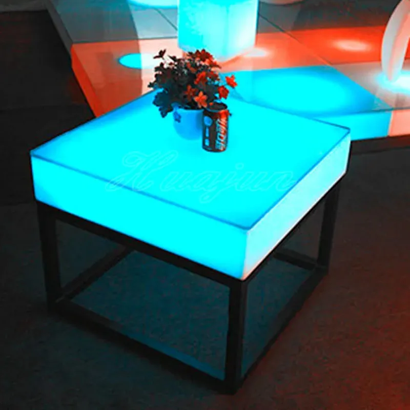 Smart 16color Changing  Led Light Table bar Furniture Glowing LED Coffee Cube Table