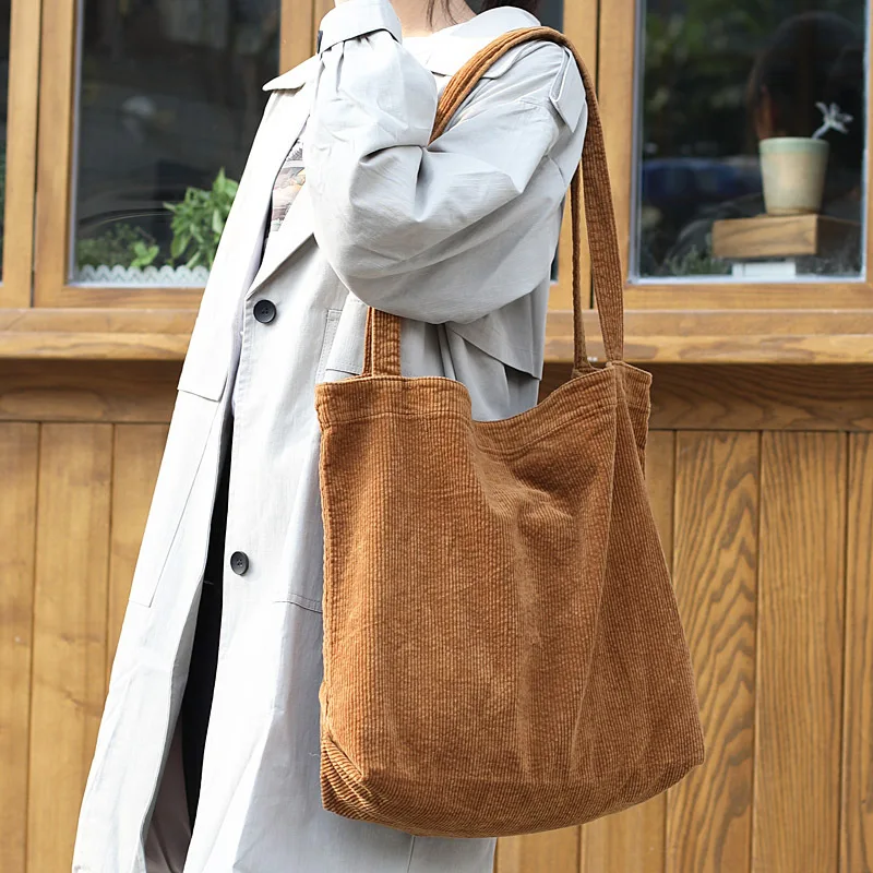 Wholesale Cotton Corduroy Tote Bag Winter Collection Customized