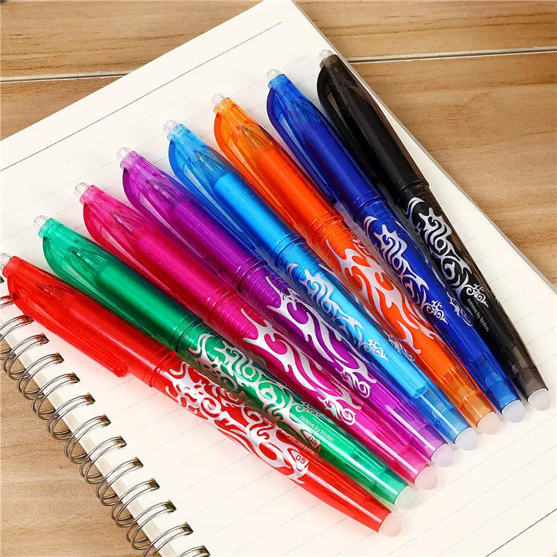 logo personnalisé sensible à la chaleur disparaître encre effaçable stylo  en plastique stylos gel pour les étudiants