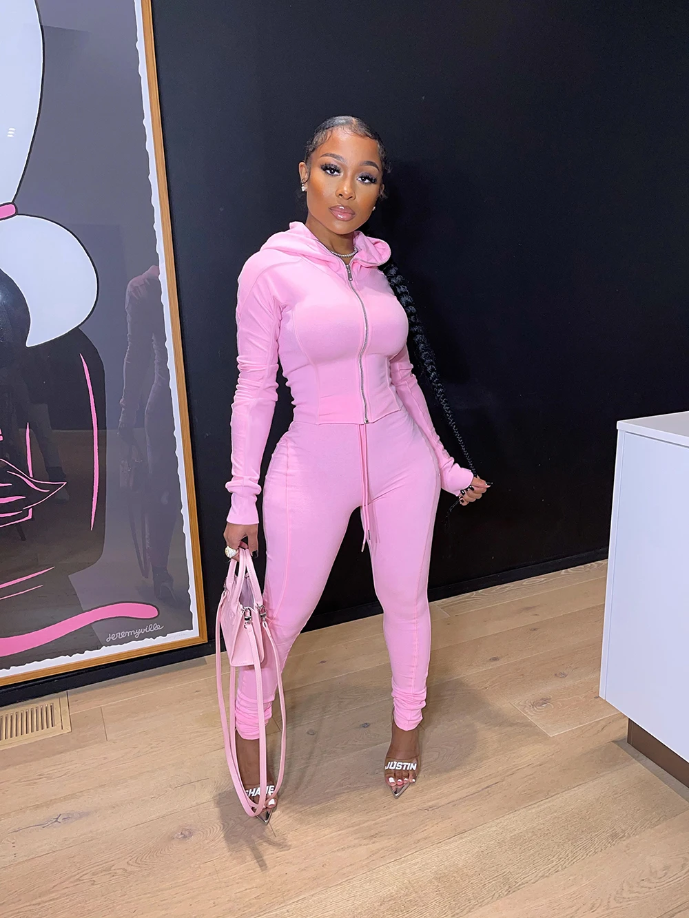 Минимальный заказ, 10 шт., спортивный свитер на молнии с логотипом на заказ, толстовка, пуловер, свитшот, наряды, женские комплекты из двух предметов