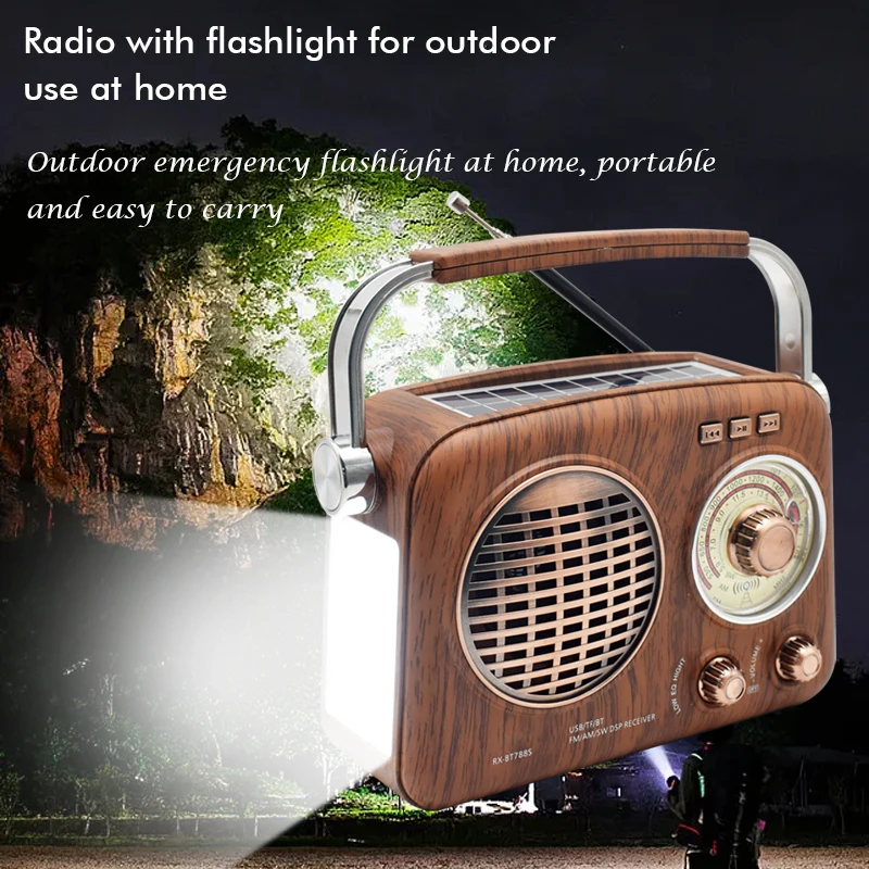 レトロ ブロカント ラジオ RX-BT788S木製レトロラジオグッドレセプションFMAMSWホームラジオ