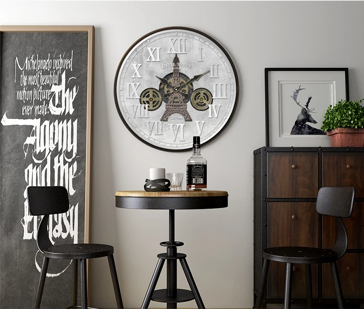 19-дюймовые большие деревянные настенные часы с ультрафиолетовым