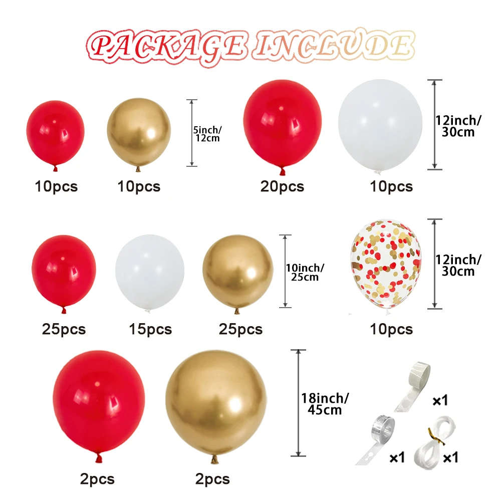 Valentine's Day Balloon Garland Kit - 120 Piece Red Pink Rose Gold LOVE Heart Balloon Decor