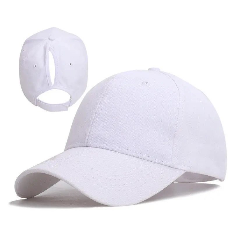 Wholesale Simple Solid Color Ponytail Hat Women's Blank Sports Hats