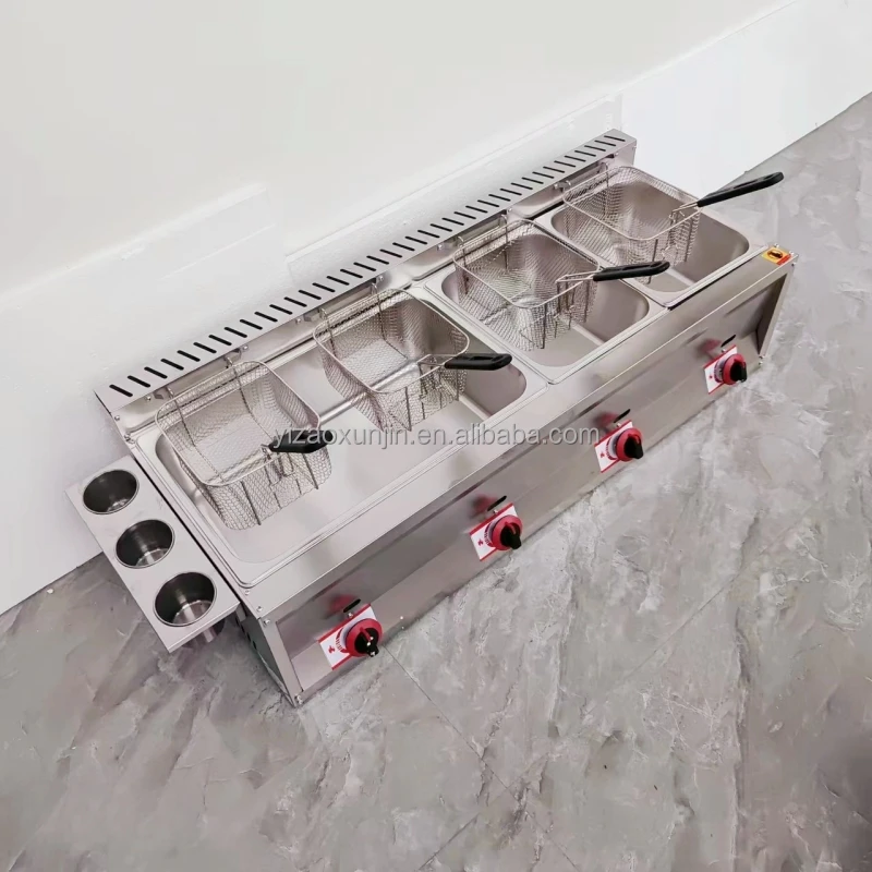 New 20l + 20l Doubletank Desktop Fryer Oil Tank Industrial Gas