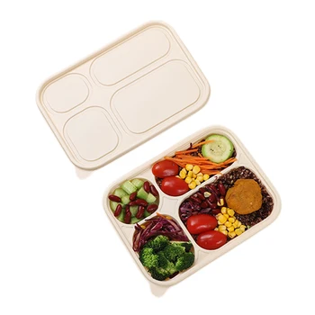 1/2/3/4 compartments biodegradable corn starch food container environmental protection takeout lunch box