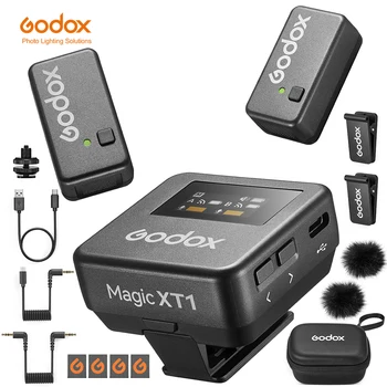 GODOX Magic XT1 Professional Microphone Wireless Outdoor Recording Live Double Noise Reduction Collar Clip Radio